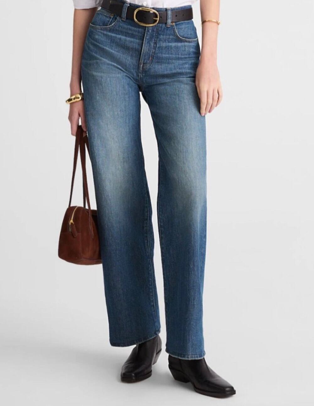 Madewell The Perfect Vintage Wide Leg Blue Denim Jeans